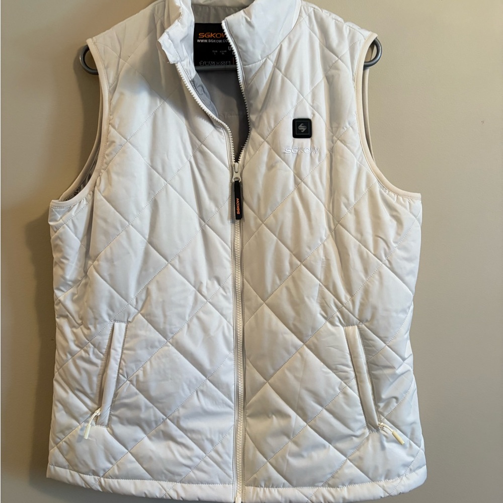 SGKOW Heated White Quilted Vest
